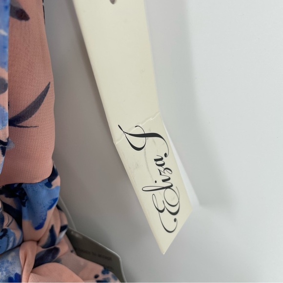 NWT Eliza J Floral Faux Wrap Pink Blue Midi High Low Dress Easter Shower Church - Picture 6 of 13
